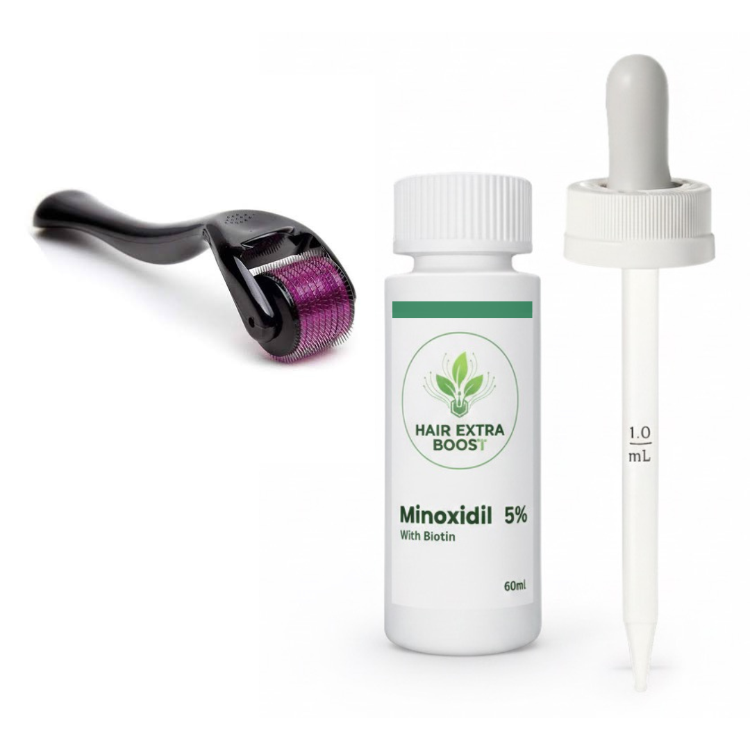 Hair Extra Boost Minox 5% with Biotin  (+Derma roller) 1 month