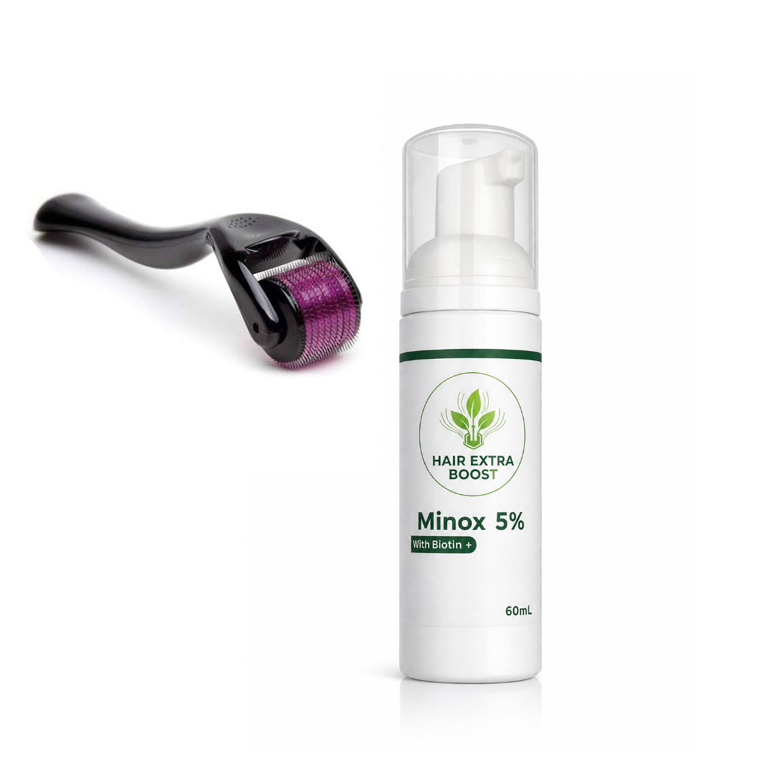 Hair Extra Boost Minox 5% with Biotin  (+Derma roller) 1 month