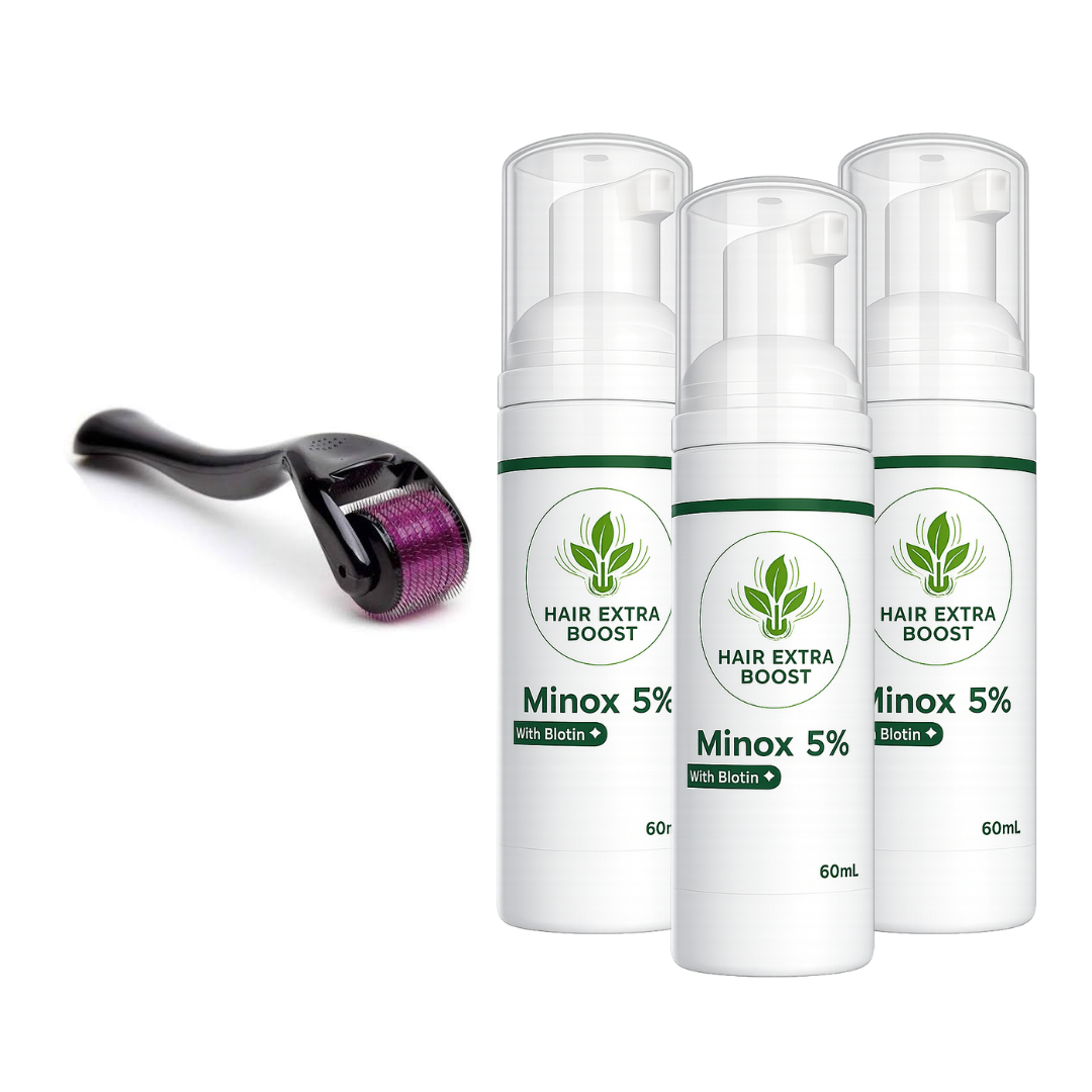 Hair Extra Boost Minox 5% with Biotin (& Derma roller) 3 months