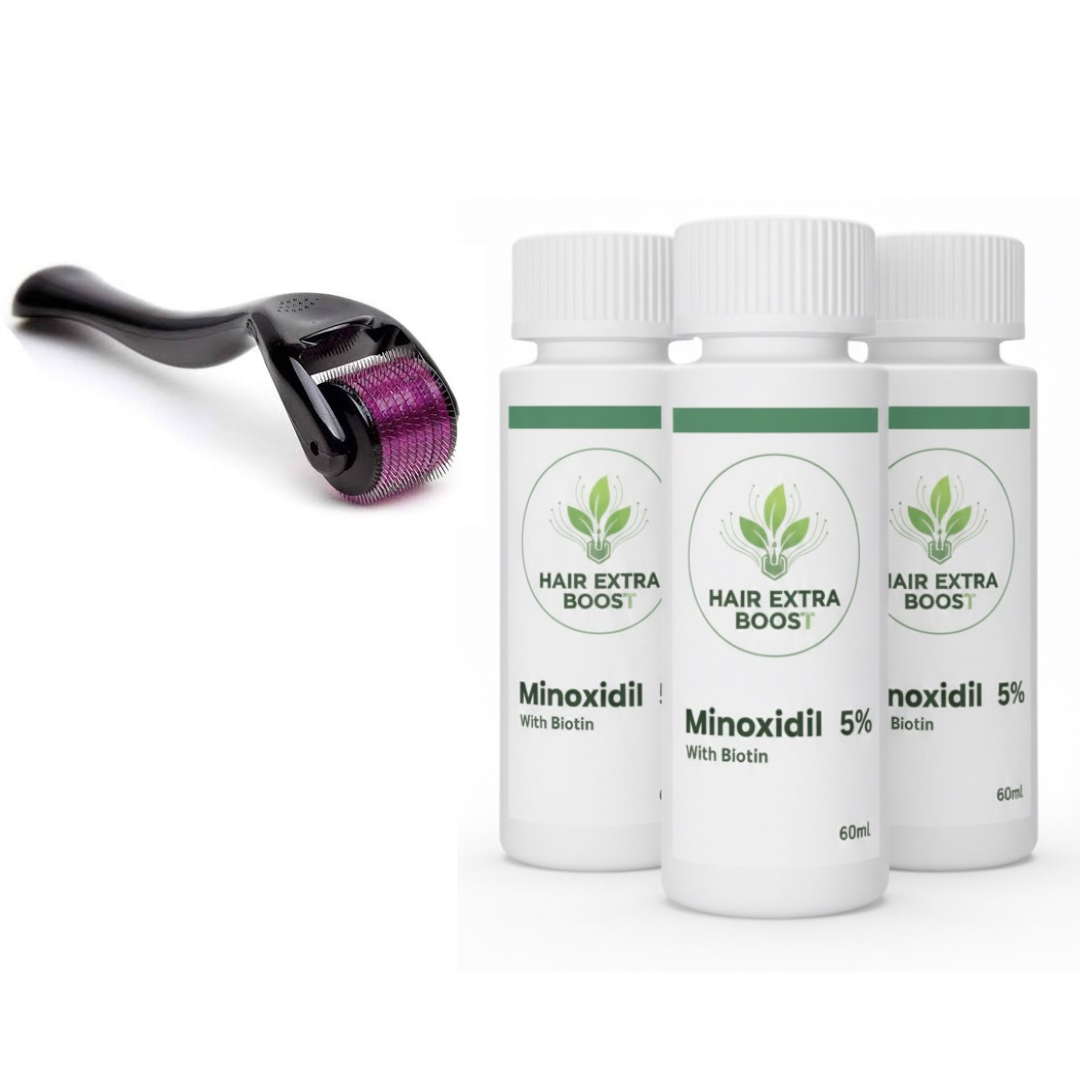 Hair Extra Boost Minox 5% with Biotin (& Derma roller) 3 months